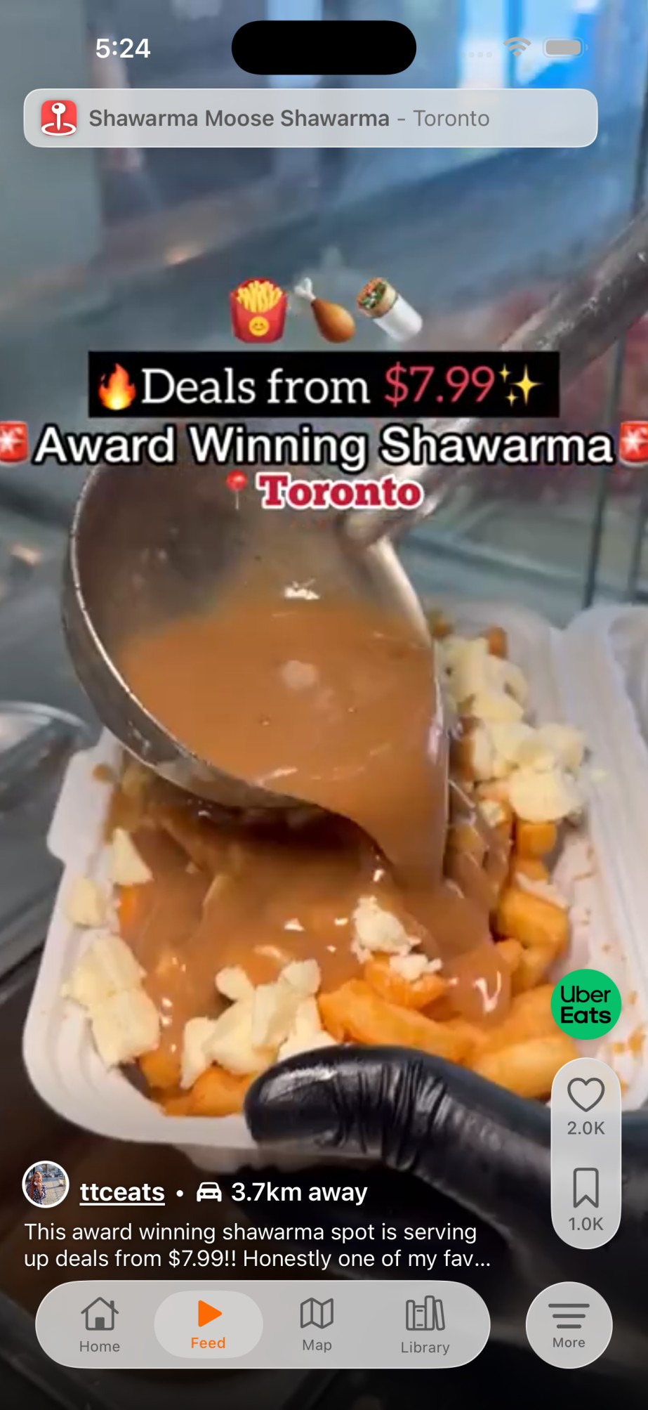 BiteMap app - shawarma review